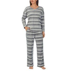 NWOT Nautica Silky Fleece Pajama PJ Set | Grey Pattern